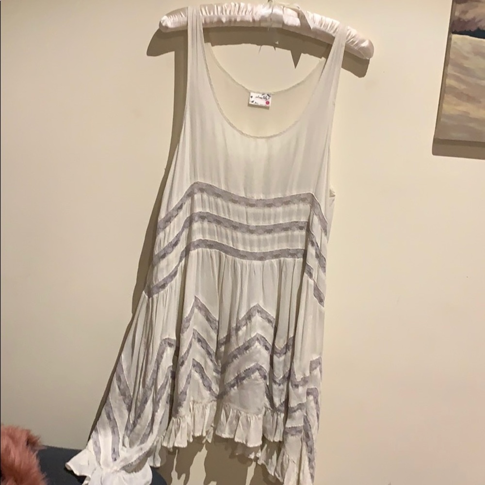 Free People intimately white trapeze slip dress, S
